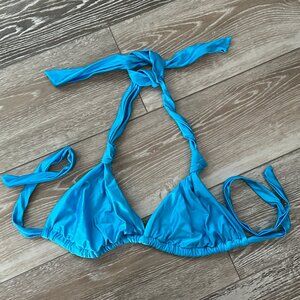 Wild Fable Swimwear Sz M Blue Satin Bikini Top Adorable!